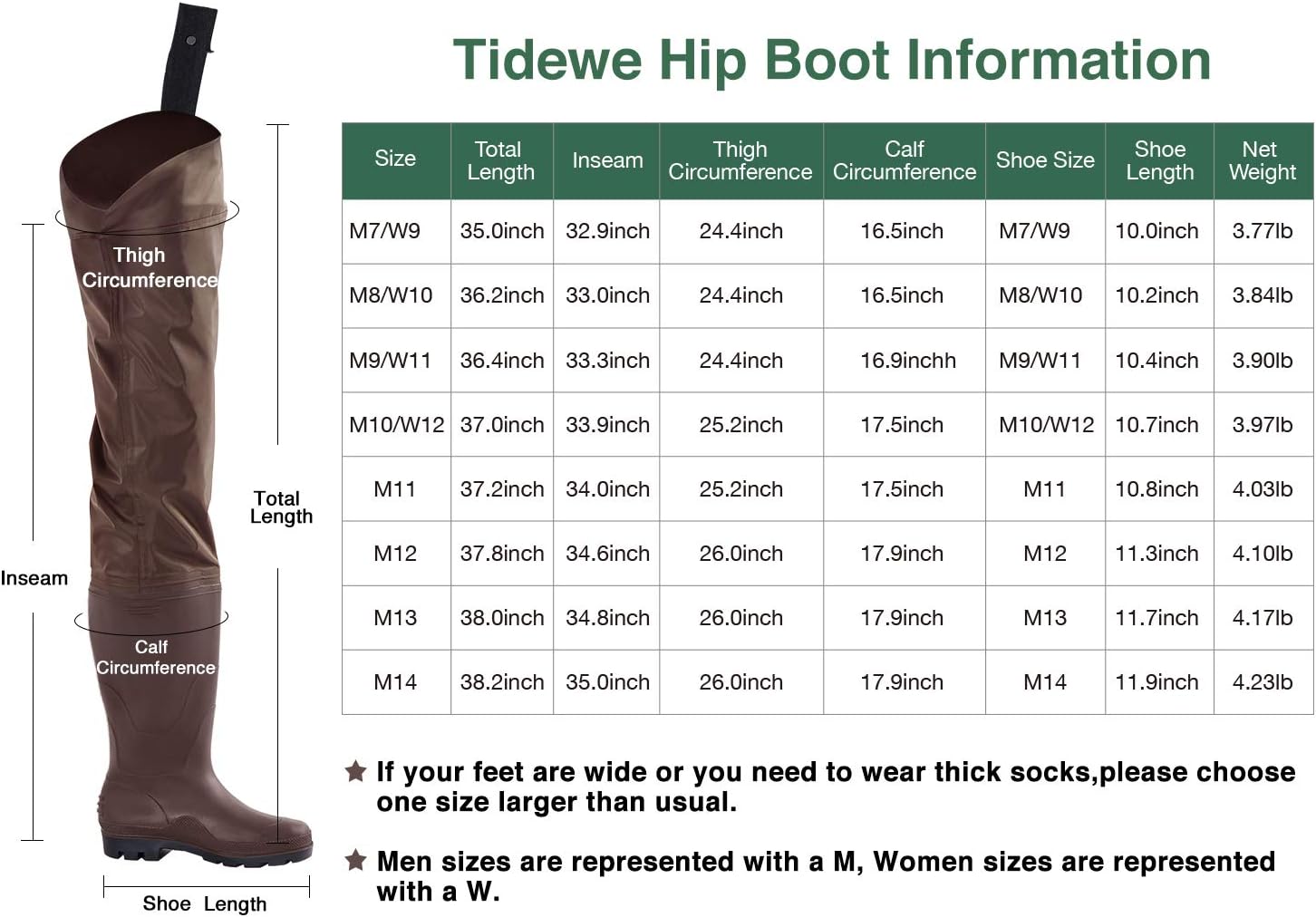 TIDEWE Hip Wader, Lightweight Hip Boot for Men and Women,2-Ply PVC/Nylon Fishing Hip Wader (Green and Brown) : Sports & Outdoors