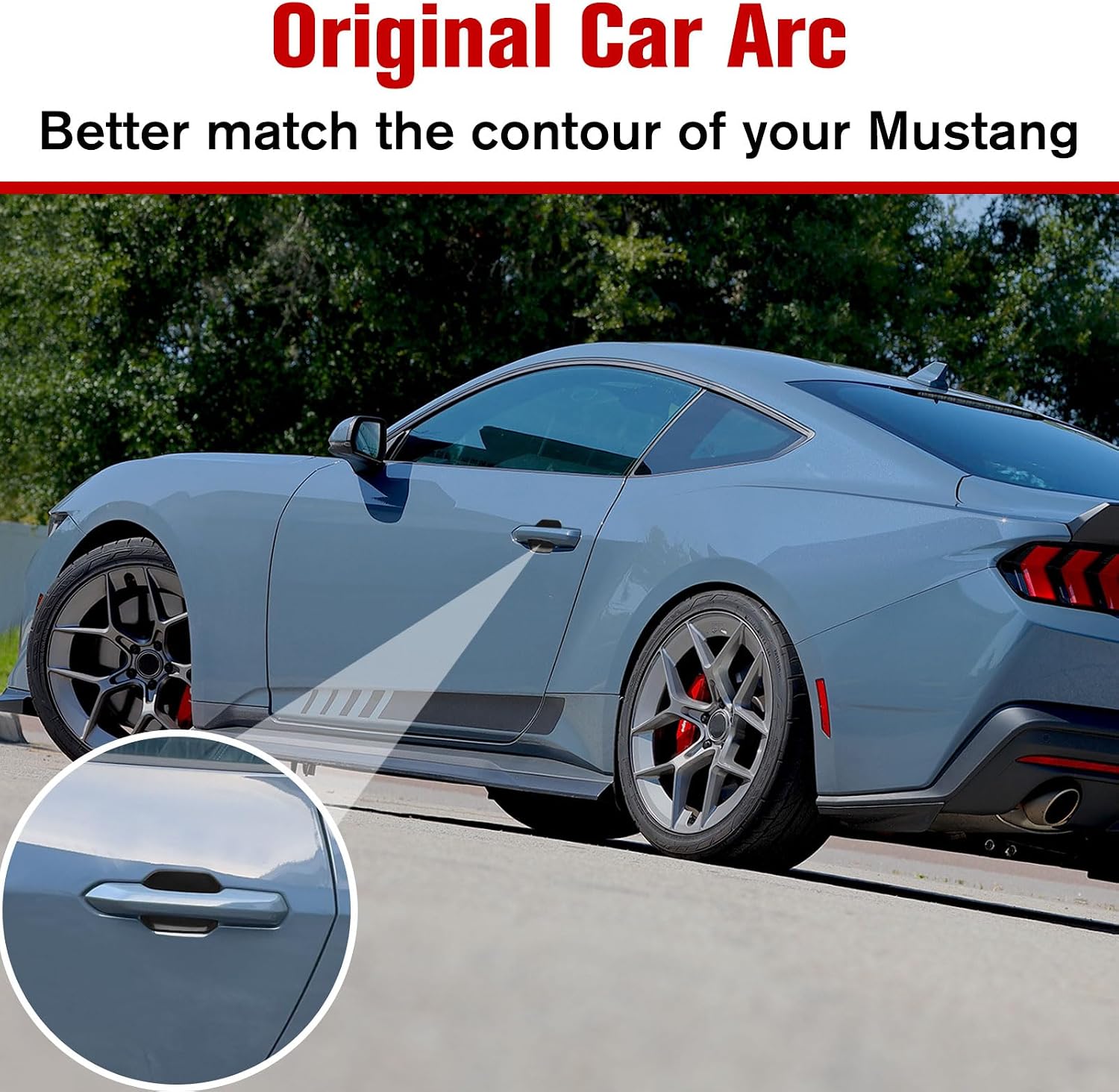 Car Door Bowl Cover Trim for Ford Mustang 2024+, ABS Door Bowl Handle Cap Scratch Protector Guard Compatible with Mustang 2024 2025 Exterior Accessories, Black 2PCS