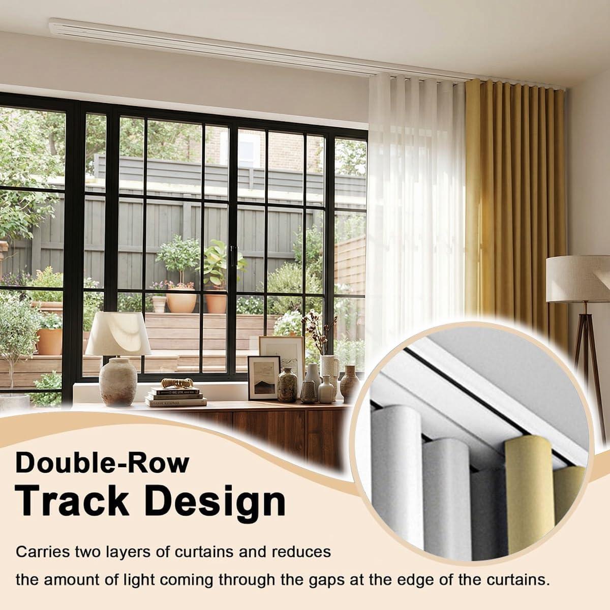 Curtain Track Ceiling Mounted 5 6 8 10 12 14 16 18 19 20 22ft White Double Curtain Track Heavy Duty Room Divider, for Living Room Bedroom Hotel Hospital, Easy Install(10.2ft(310cm))
