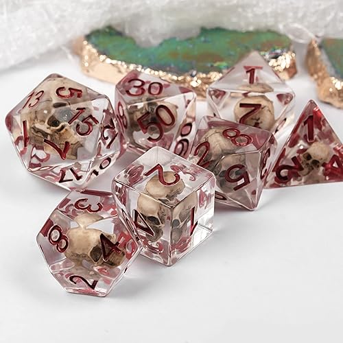 Miniatura 70 de UDIXI - Juego de dados poliédricos DND; juego de dados para Dungeons & Dragons, dados de calavera para DND, RPG, MTG y otros juegos de mesa