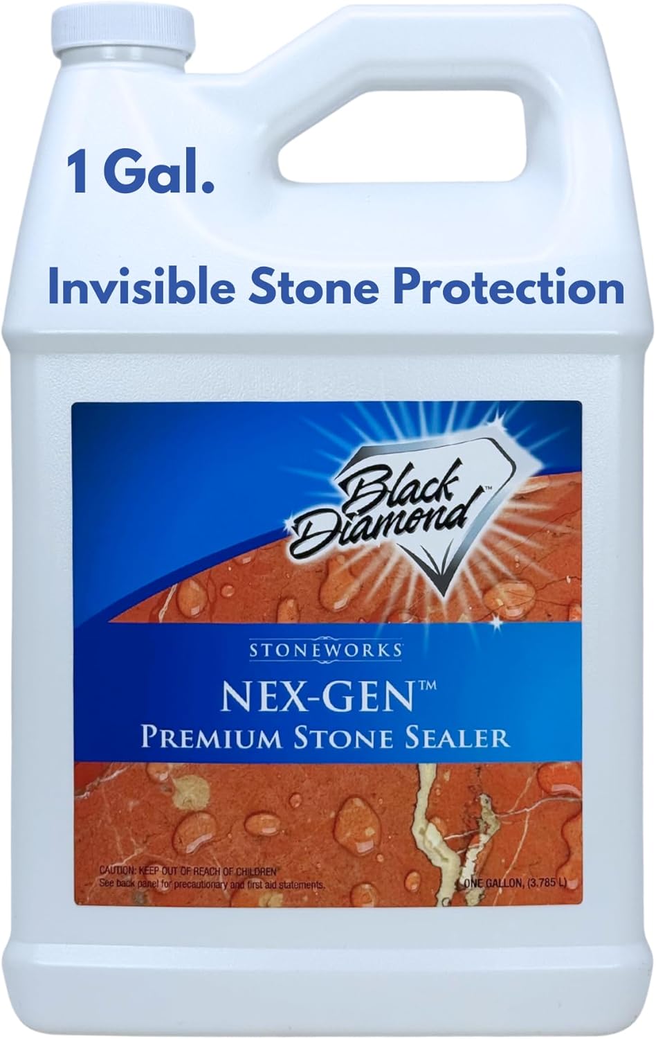 Black Diamond Stoneworks NEX-GEN Natural Stone Penetrating Sealer: Long-Lasting Protection Interior and Exterior ; Granite, Marble, Travertine, Limestone, Grout, Tile, Brick, Slate Floors (1-Gallon)