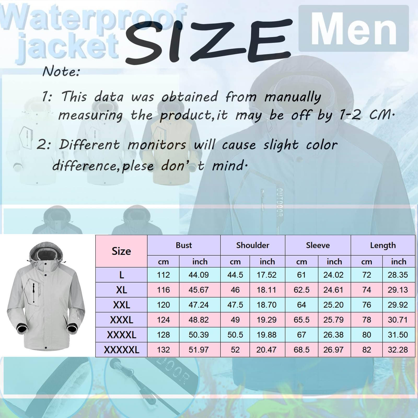 Generico Giacca Snowboard Uomo Antivento Giaccone Termica Giacca Sci Tecnica Cappotto Impermeabile Giacche Calda Giubbotto Uomo Invernale Montagna Pesante Winter Jacket Men Parka