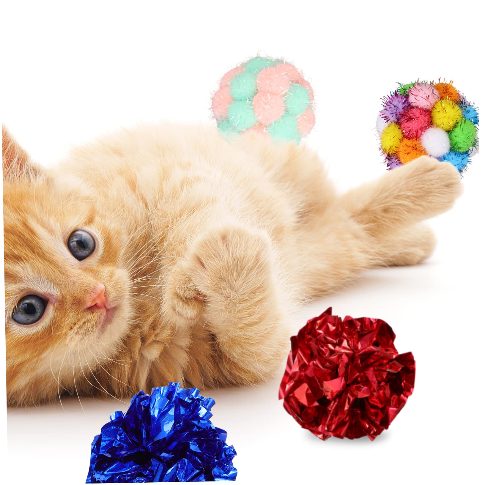 Toddmomy 125piezas Crinkle para Gatos Juguetes Interactivos De Peluche para Mascotas Coloridas y Divertidas para Ejercicio y Entretenimiento Interior