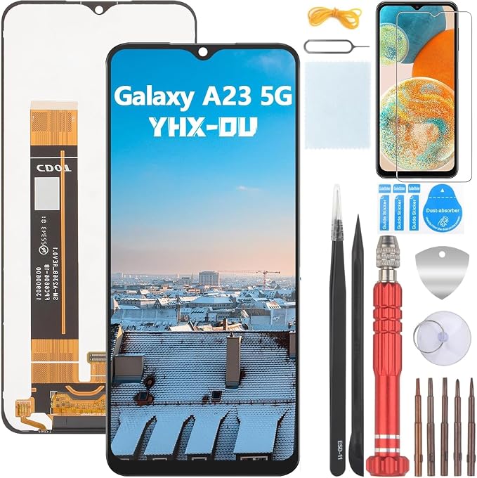 YHX-OU 6.6'' Pantalla LCD para Samsung Galaxy A23 5G SM-A236U SM-A236U1 SM-A236B SM-A236B/DS SM-A236B/DSN SM-A236E Digitalizador Pantalla Táctil de Reemplazo con Herramienta de Instalación (Negro)