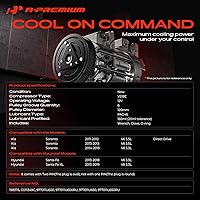Vista 2 de A-Premium Compresor de CA compatible con Kia Sorento 2011-2015 V6 3.5L y Hyundai Santa Fe 2013-2018, Santa Fe XL 2013-2019 V6 3.3L, con embrague