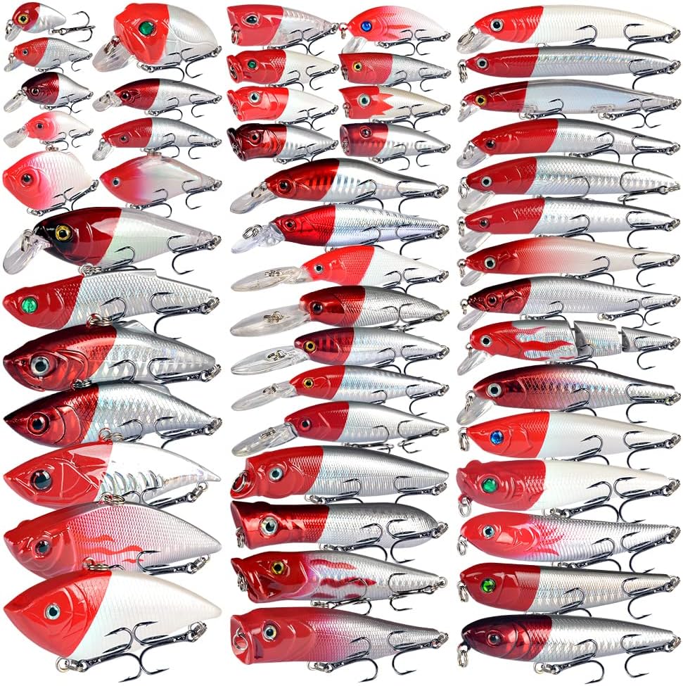 LINGYUEBass Fishing Lures Kit Set Topwater Hard Baits Minnow Crankbait Pencil VIB Swimbait for Bass Pike Fit Saltwater and Freshwater