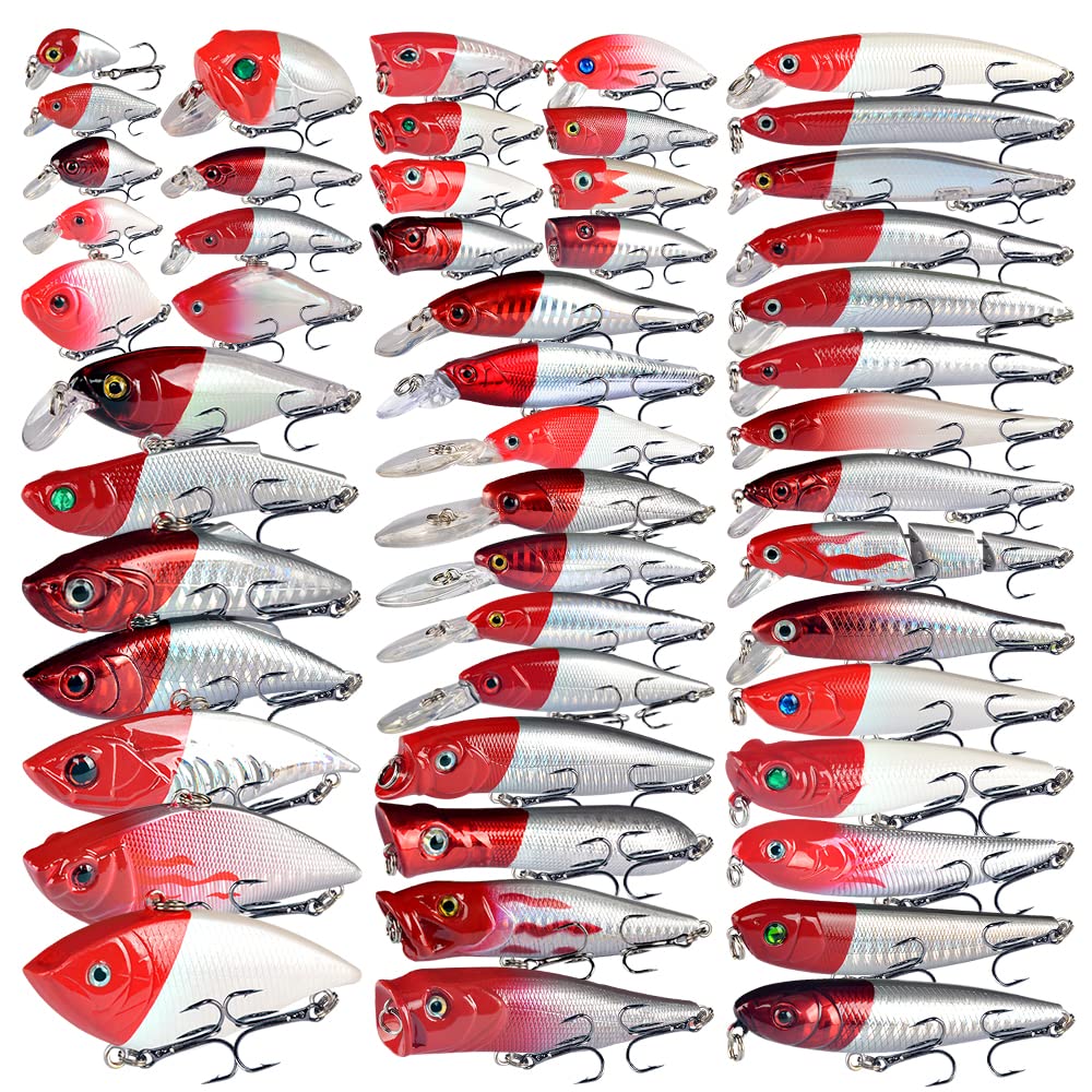 LINGYUEBass Fishing Lures Kit Set Topwater Hard Baits Minnow Crankbait Pencil VIB Swimbait for Bass Pike Fit Saltwater and Freshwater