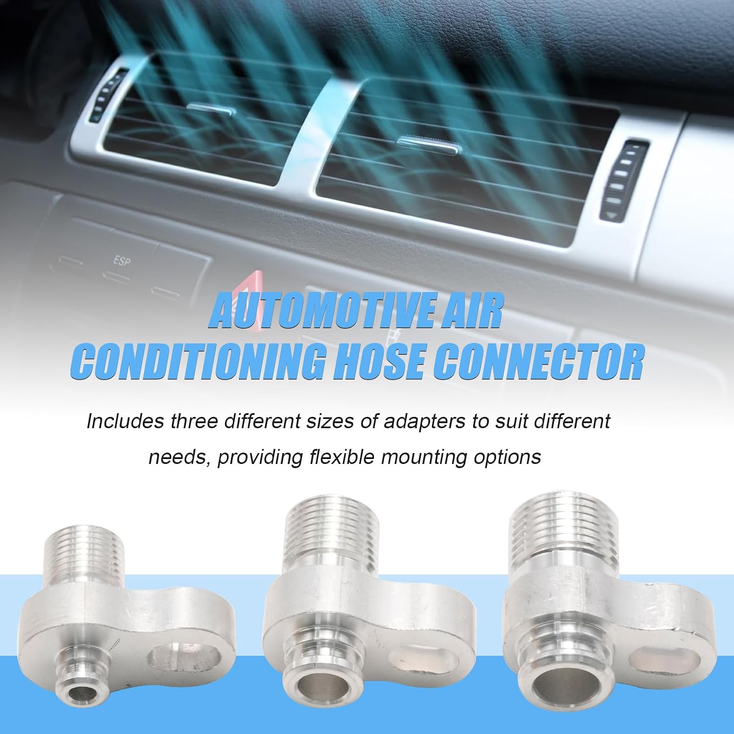 3 Pcs R134a Adapter Fittings Hose Tank and Car Refrigerant Quick Connect Custom A/C Lines AC Compressor Drier Condenser Radiator Adapter Fittings for Auto Air Conditioning Hose