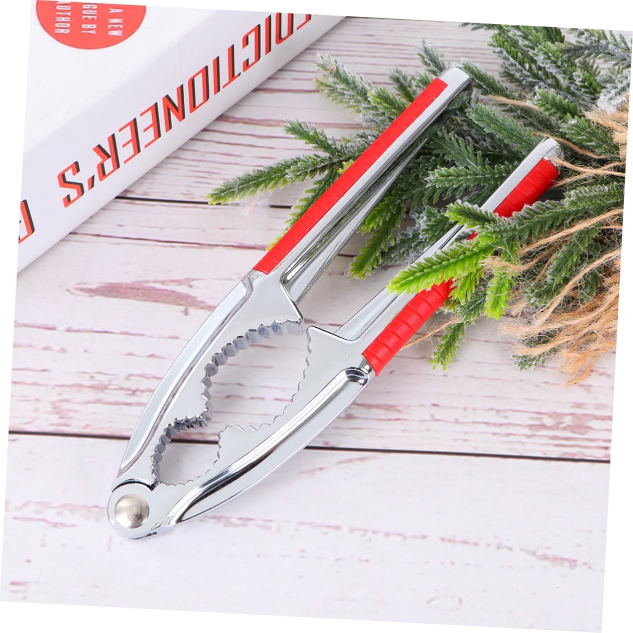 Zinc Alloy Nut Cracker for Almonds and Other Nuts, Red Clip