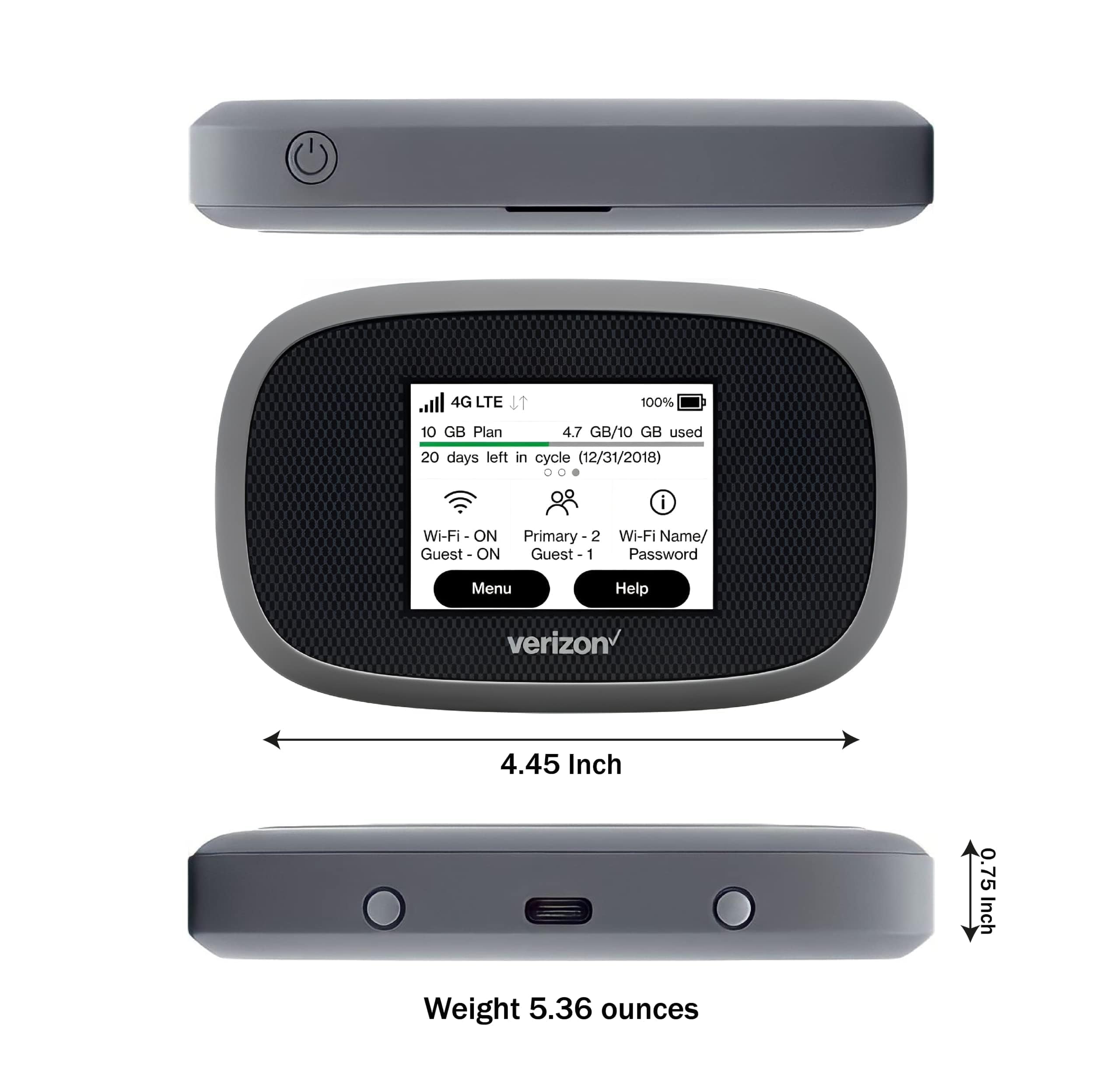 Verizon Wireless Jetpack Inseego MiFi 8800L | Hotspot mobile VPN gratuito per i viaggi | WiFi portatile mobile 4G | Sbloccato a livello globale | Velocità vicina al 5G fino a 1200 Mbps | Pacchetto