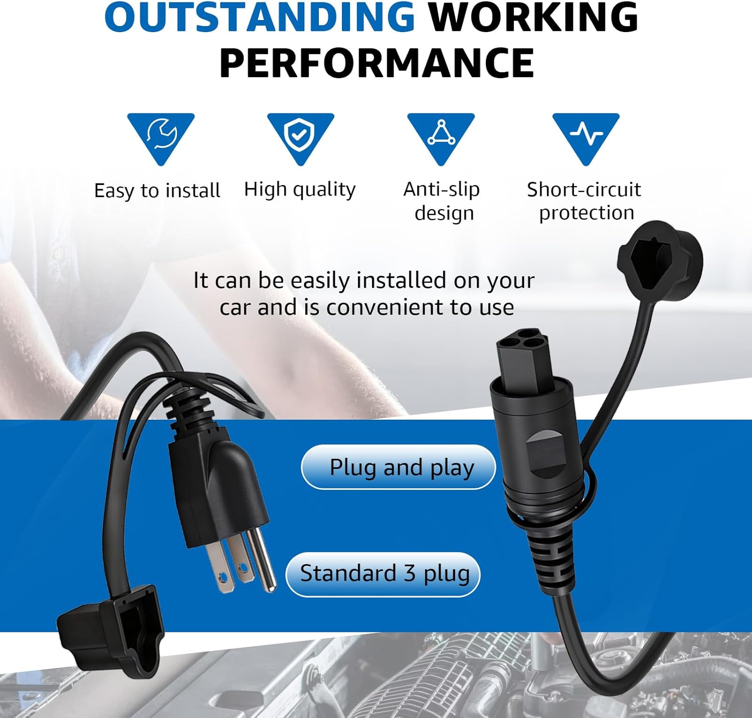 84564686 Engine Block Heater Cord, Coolant Heater Cable Compatible with Buick Cadillac 2019-2022 Chevrolet Silverado 1500/LD/LTD 2019-2023, G-M 2500/3500 HD Duramax Trucks 2020-2024