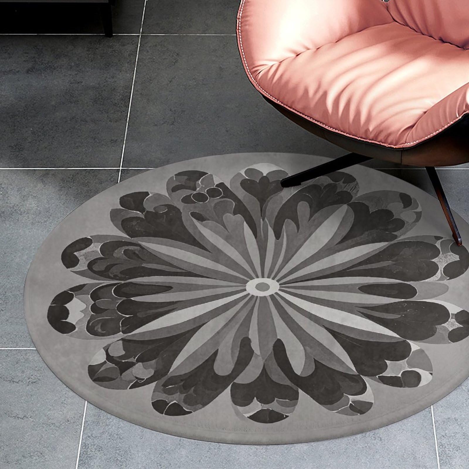 Tapis rond antidérapant pour sécuriser le sol de la salle de bain