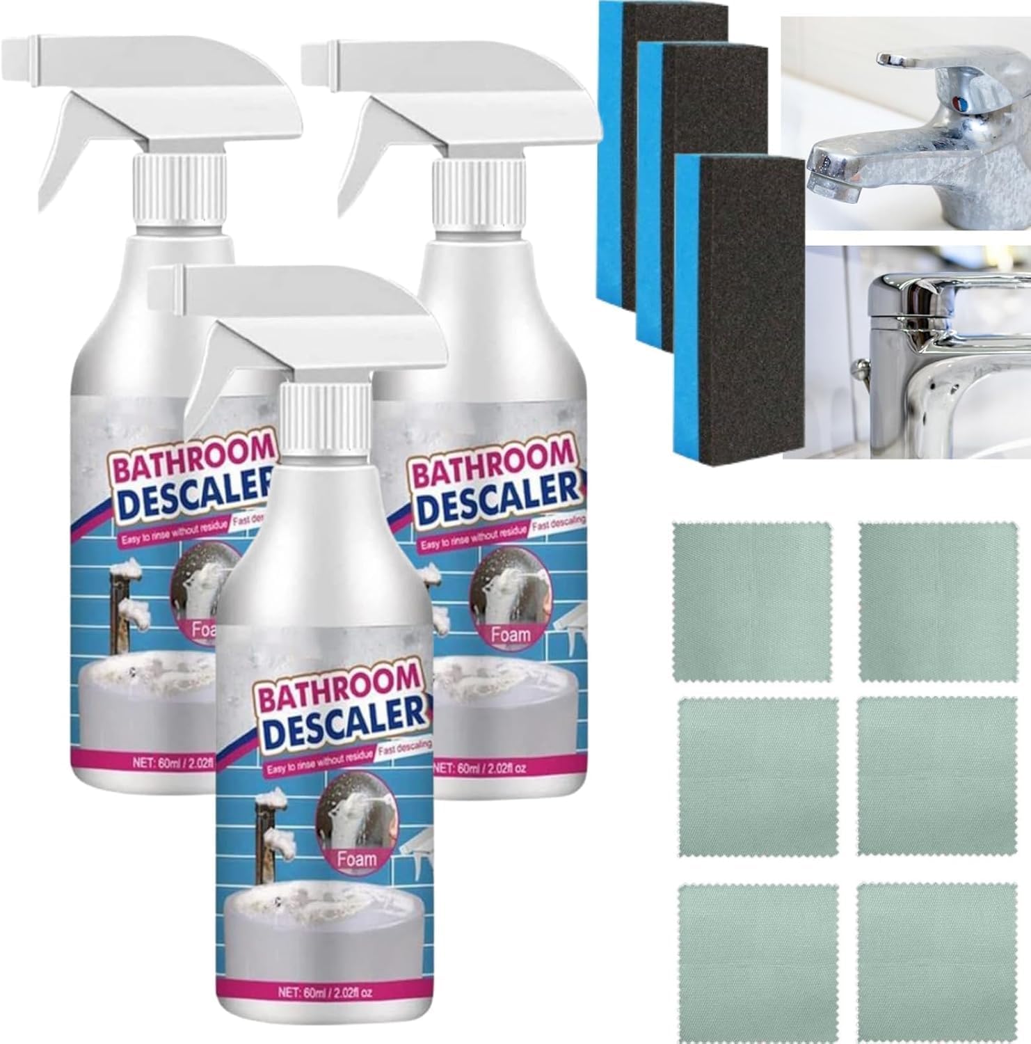 Bathroom Descaler Cleaner, Acssart Bathroom Descaler Stubborn Stains Cleaner (3)