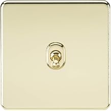 Knightsbridge Screwless 10A 1G 2-Way Toggle Switch - Polished Brass