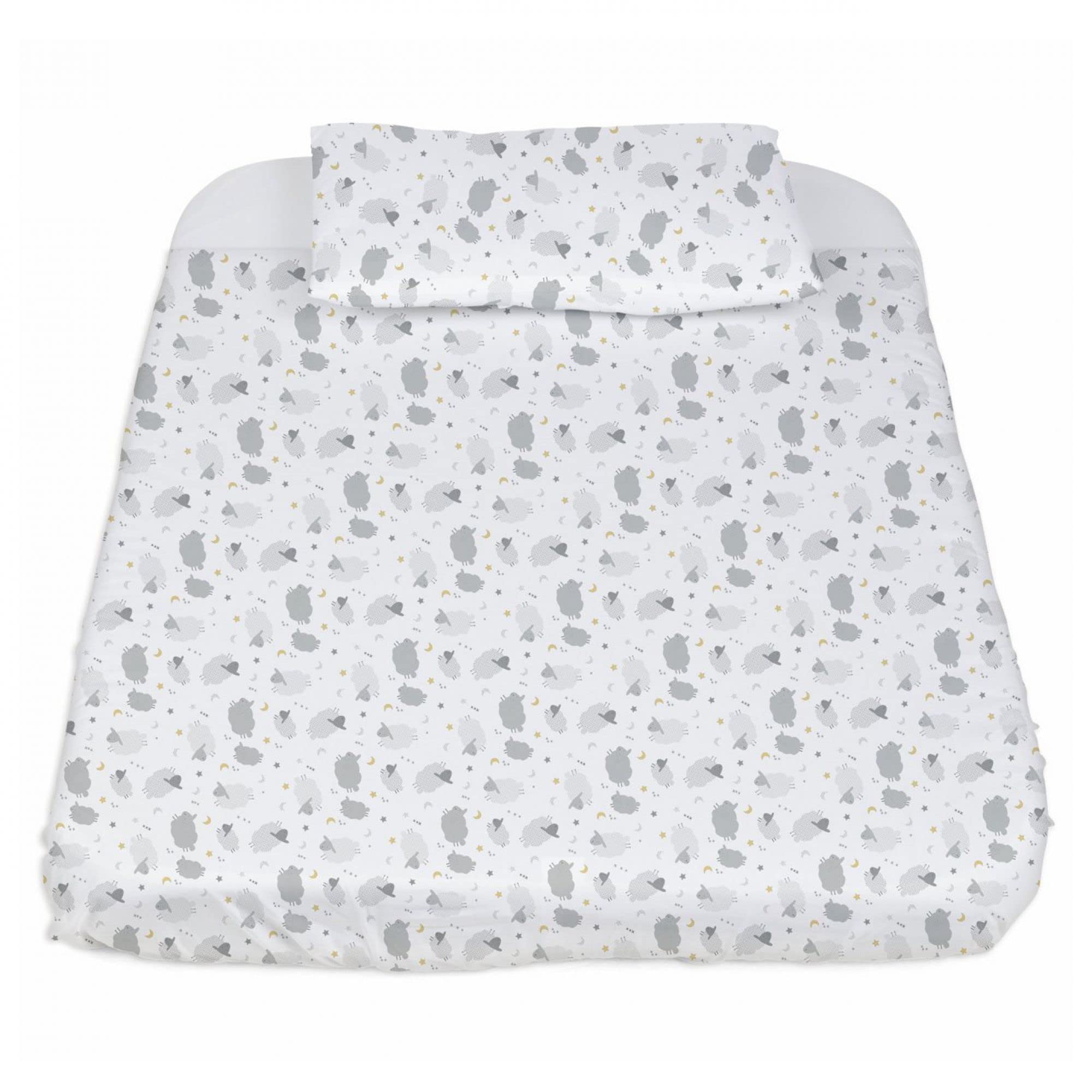 Artsana Chicco 09010997910990 Parure con Copripiumino 3 Pezzi per Next2Me Grey Sheep