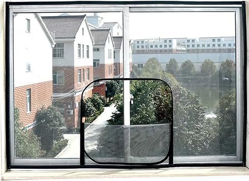 Custom Sizes NEW Cat Safety Net for Window, Double Zipper Self-Adhesive Netting, Window Protection for Cat Bird, Anti-Mosquito Insect Bugs Fly Screen Window Mesh Net