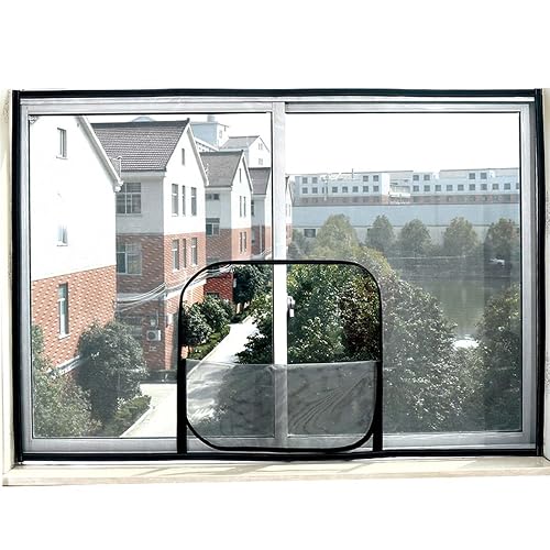 Yuing Red de seguridad para gatos de tamaños personalizados para ventana, doble cremallera autoadhesiva