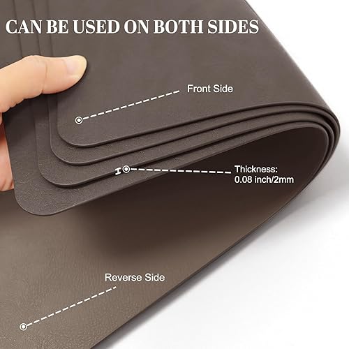 Miniatura 7 de BLESWIN Juego de 6 manteles individuales de piel sintética, 12 x 17 pulgadas, manteles individuales de color con textura de doble cara, resistentes