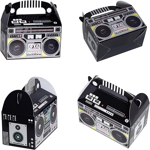 Miniatura 3 de 12 cajas de recuerdo de los años 80 y 90 novedades Boombox Prop Radio, decoración de centros de mesa para decoración retro de los años 80, recuerdos