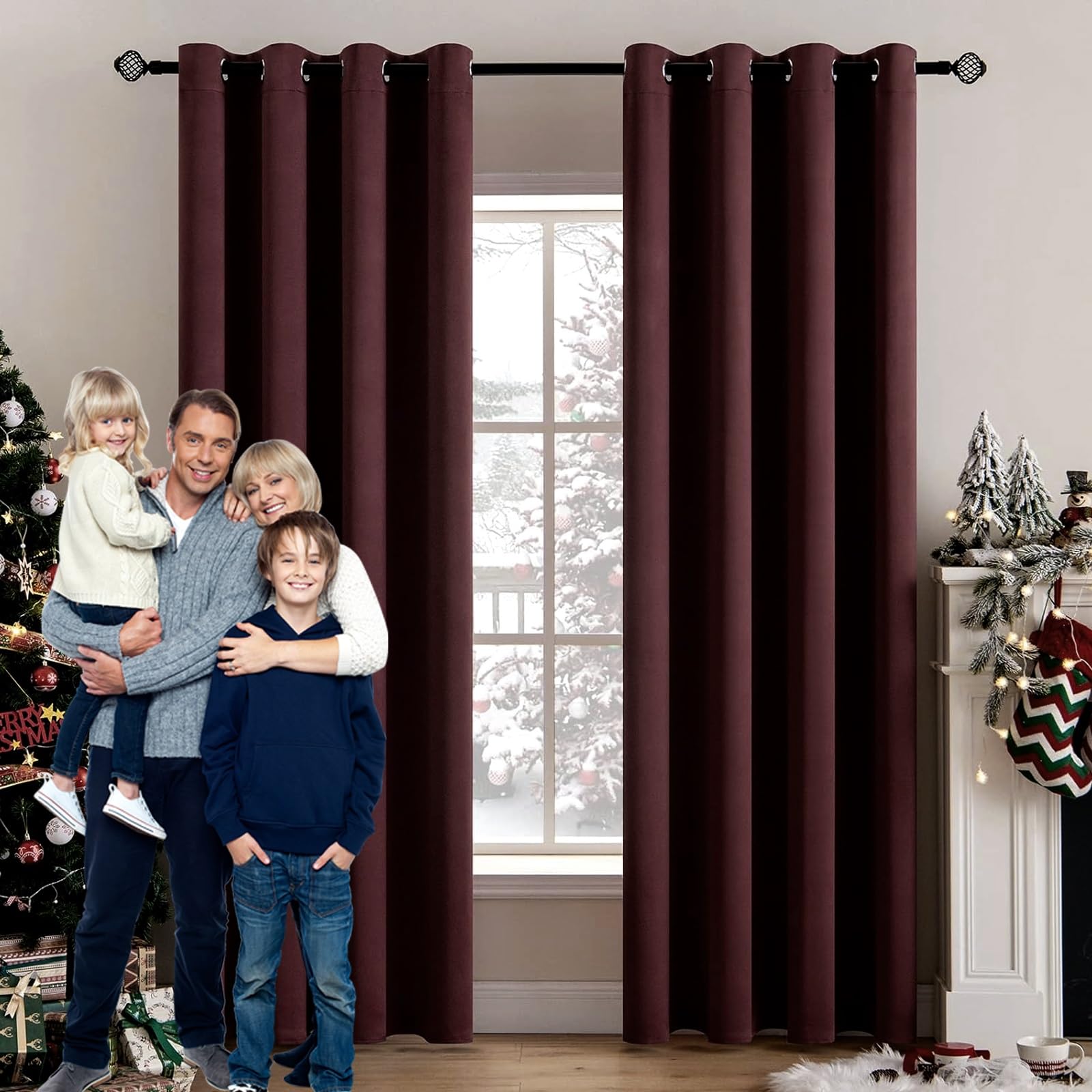 Rideau occultant 90 x 150 cm rideau passe tringle pour petite fenêtre rouge