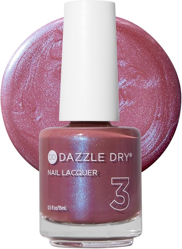 Dazzle Dry Nail Lacquer, Step 3 – School Spirit (0.5 fl oz) | A Mauve With Blue Shimmer · Full Coverage · Shimmer Finish · Quick-Dry