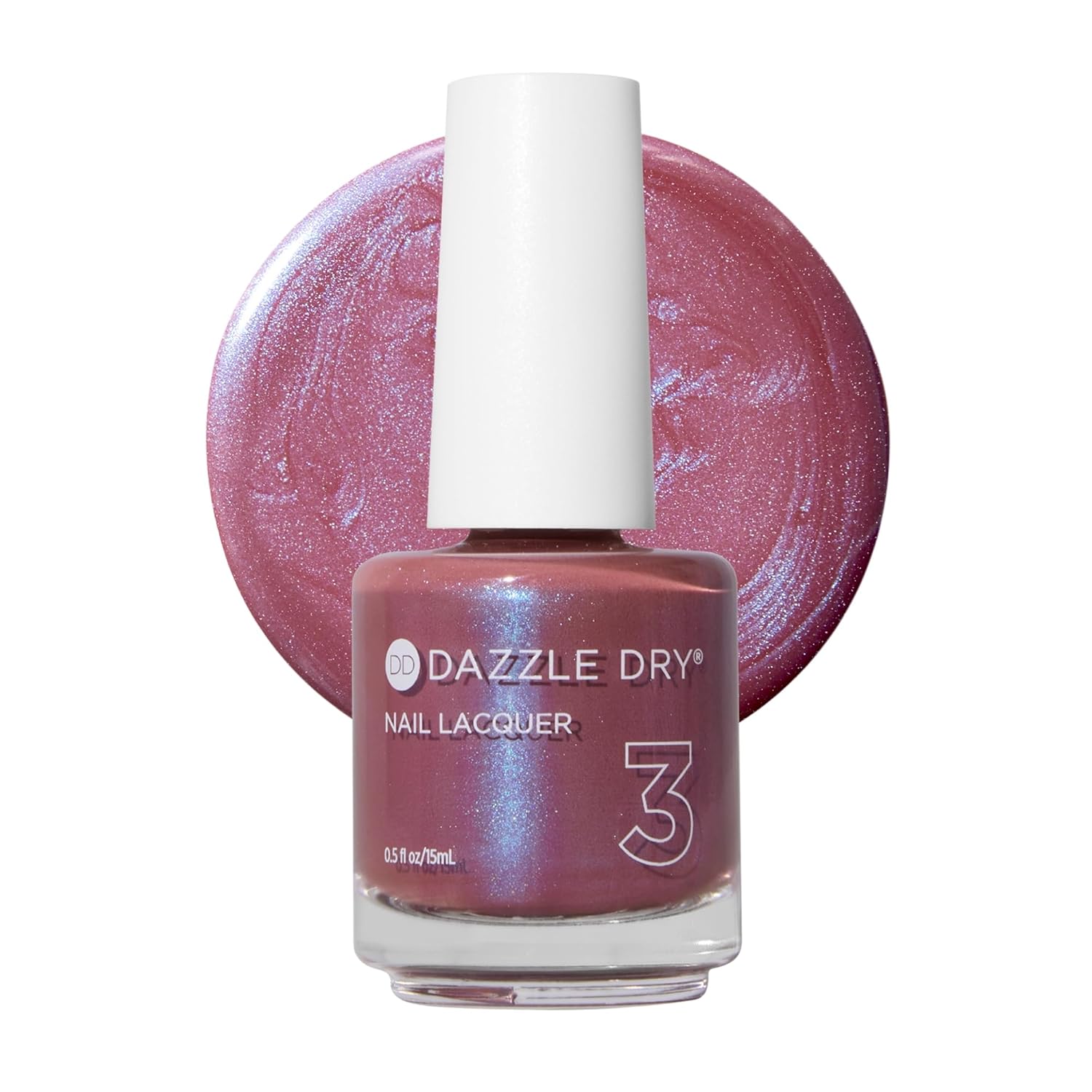 Dazzle Dry Nail Lacquer (Step 3) - School Spirit - A mauve with a blue shimmer. Full coverage shimmer. (0.5 fl oz)