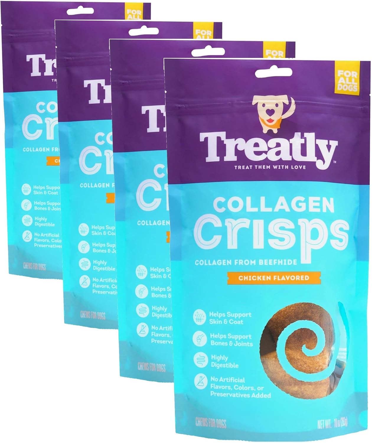 Collagen Crisps Assorted Chicken Flavor, 10oz/4 Pack
