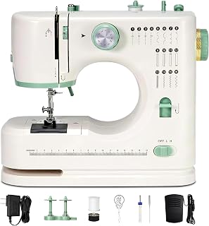 Mini Dual-Speed SewingMachine Double Needle & Double Thread16 Stitch Modes Beginner-FriendlyHousehold Sewing Machine | ldeal forAdults & Beginners