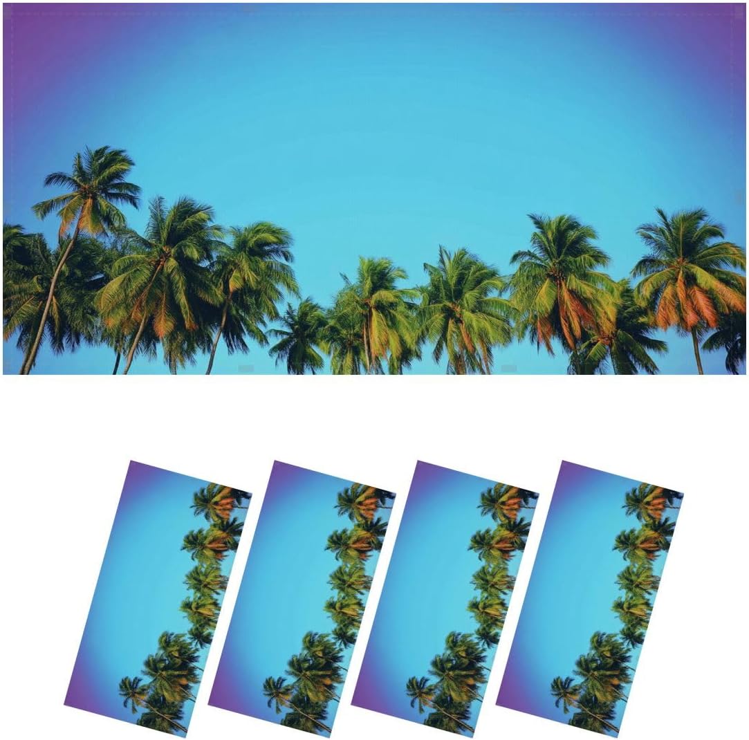 Fluorescent Light Covers for Ceiling Lights Coconut Palm Trees Tropical Beach Vintage Easy to Install Magnetic Light Filter for Classroom Office Hospitals School Home Decor