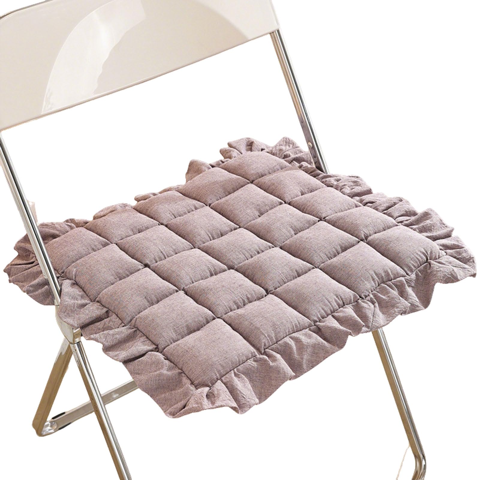 Coussin de siège antidérapant épais lot de 4 assises confortables 45x45 cm en lin pour la terrasse