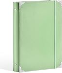 Ovesmusl PU Leather 3 Ring Binder Fits 8.5"x11" Letter Size Paper, 1 Inch Round Ring Binder Holds 200 Sheets, Notepad Paper Cover Loose Leaf Organizer for School, Vintage Green