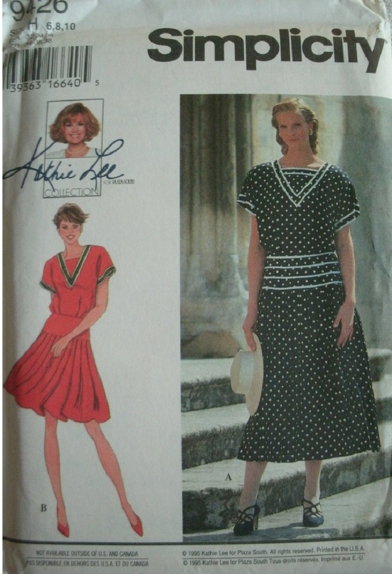 Simplicity 9426 Robe en deux longueurs manches kimono Kathie Lee Collection 34-38
