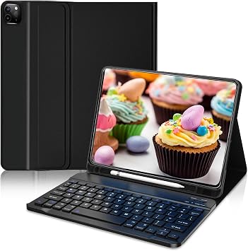 Keyboard Case for iPad Pro 13 Inch M4 7th Generation 2024 Released Model A2925 A2926, A3007, iPad Pro 13" Cover with Wireless Bluetooth Keyboard Built-in Pencil Holder - Black