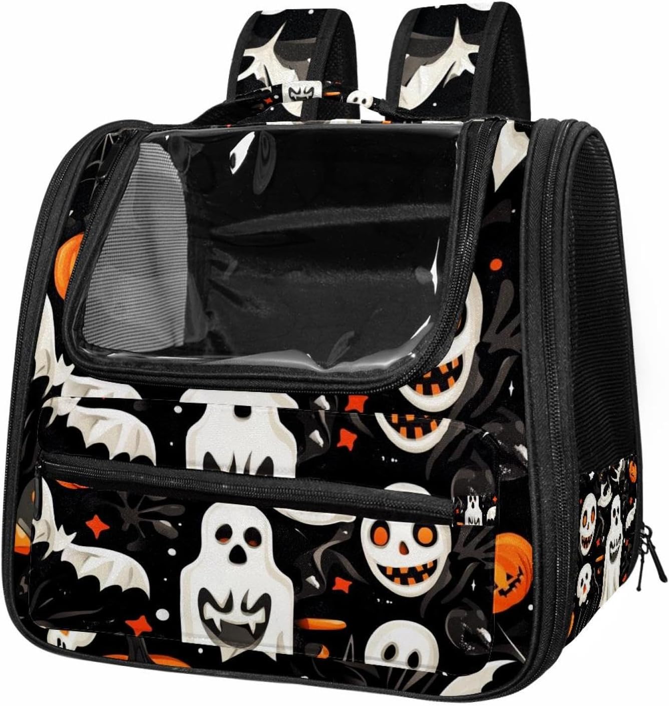Portable Travel pet Backpack Carrier Hamster Bag Small Dog cat Carrier Breathable Hang Bag, Halloween