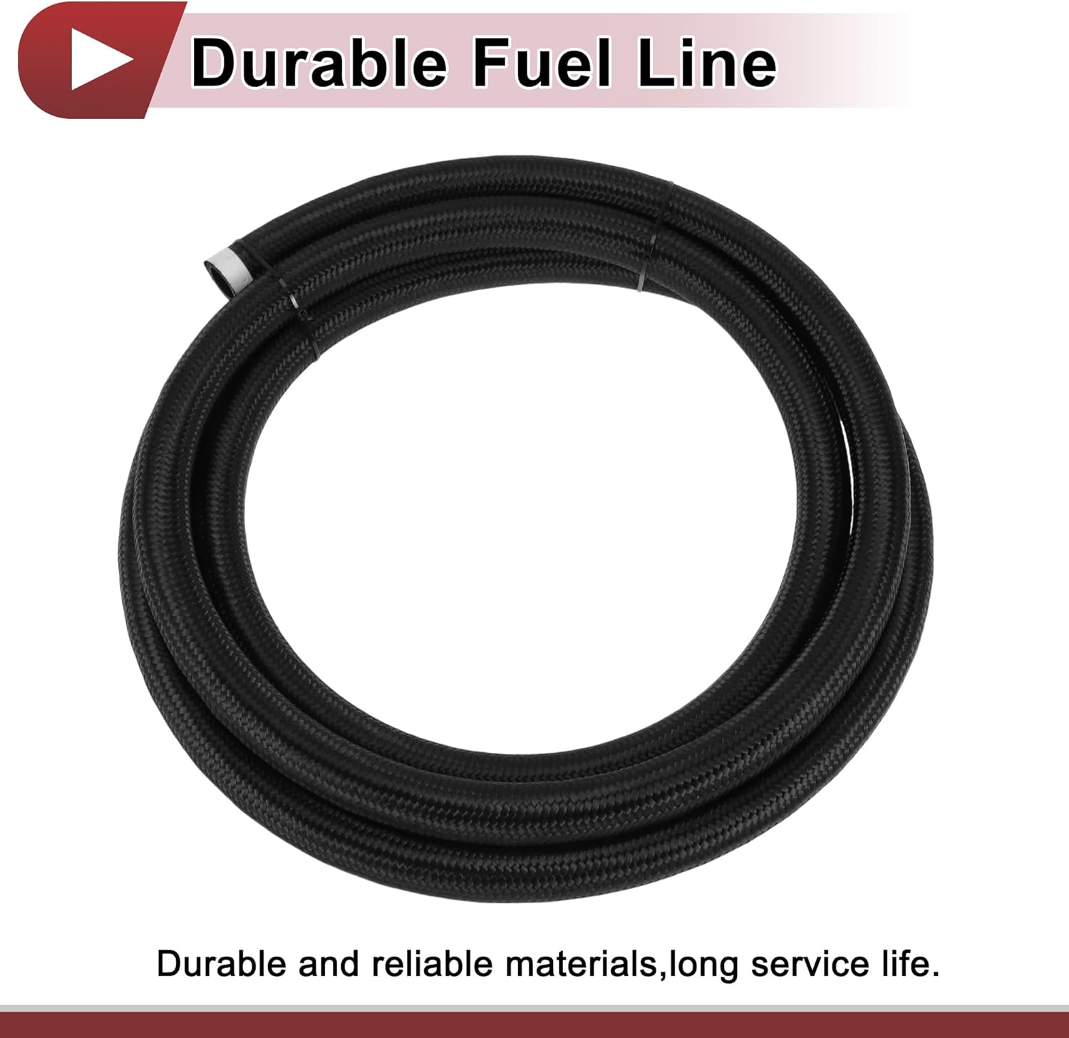 12ft AN16 Fuel Line Hose 16AN Vacuum Hose Automotive Fuel Hose 12ft 0.87"ID 1.16"OD Black CPE Rubber,Nylon Braided
