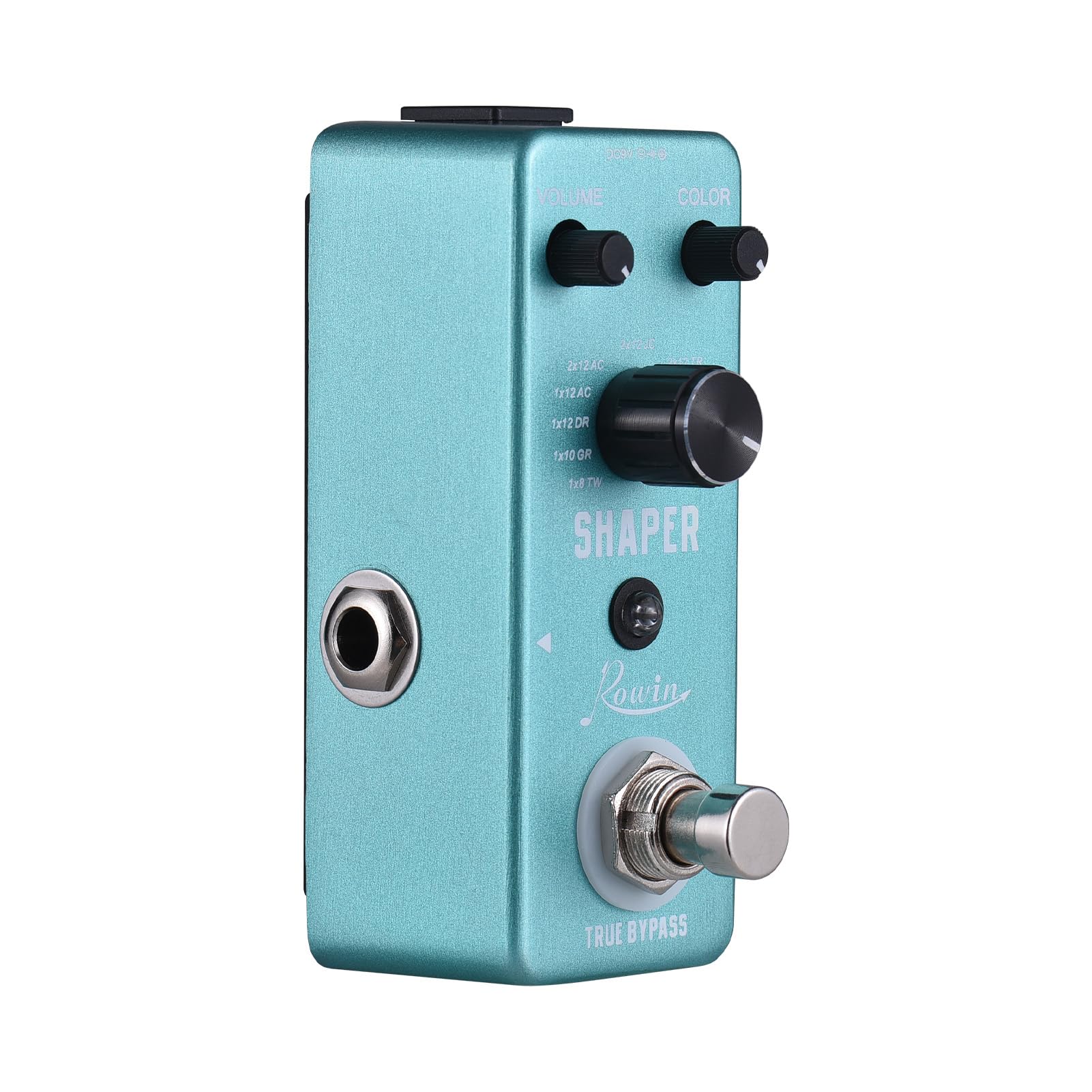 Rowin Pedale Effetti per Chitarra, 11 Modelli, Funzionalità True Bypass Interruttore a Pedale per Chitarristi Elettrici, Prestazioni in Lega di Zinco Ciano