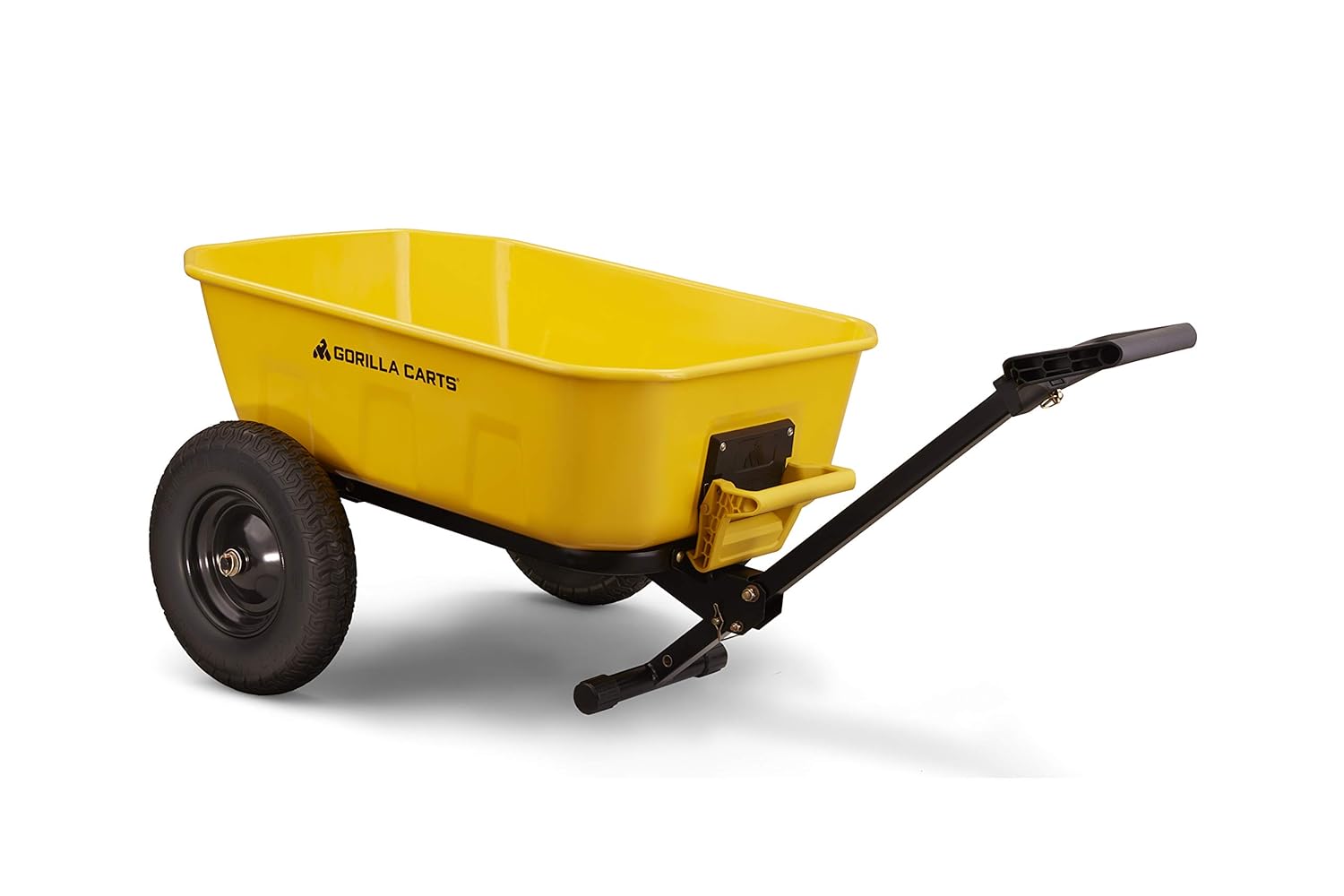 Gorilla Carts GCPT-8 Steel Dump Cart, 2 Wheel Utility Cart, 8 cu ft, 600 lb Capacity, Yellow