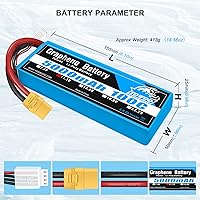Vista 2 de Yowoo Batería de grafeno 3S 5000mAh 100C 11.1V LiPo RC Batería con enchufe XT90 para vehículos a escala 1/8 Arrma Slash VXL Slash 4x4 VXL E-maxx