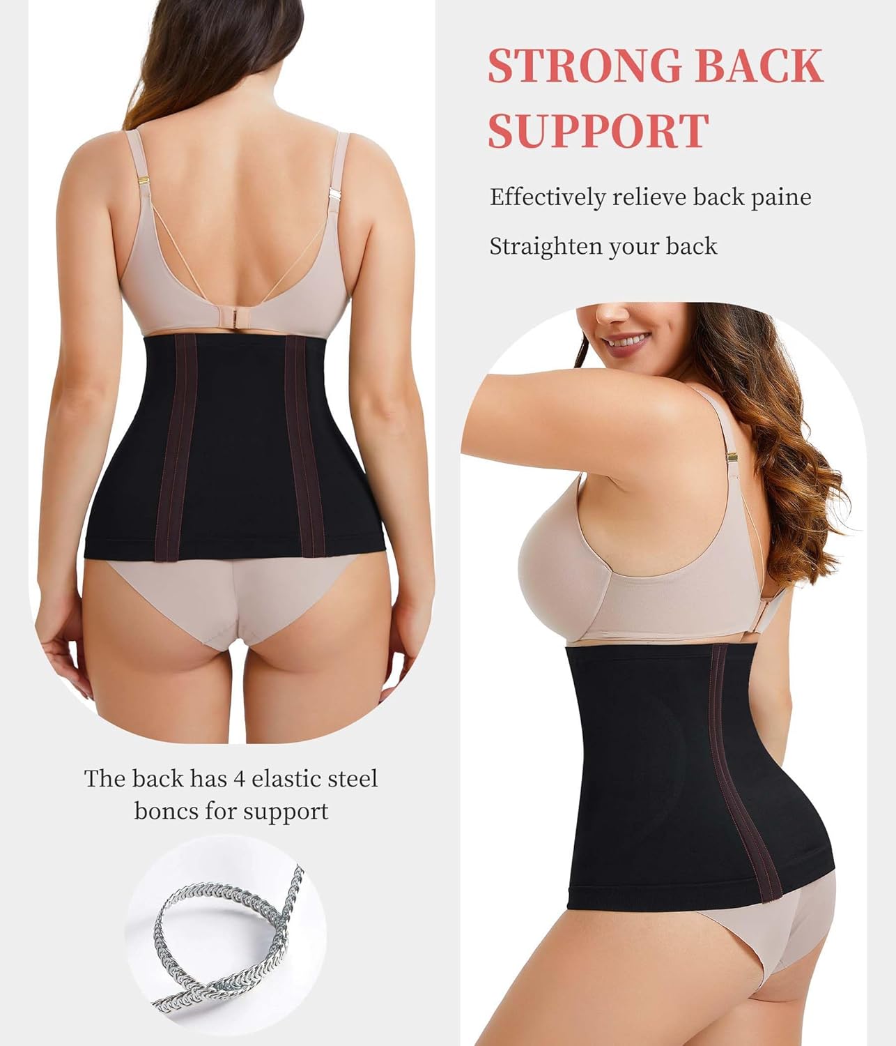 AOSBOEI Waist Trainer Shapewear Tummy Control Waist Cincher Girdle Body Shaper Postpartum Recovery Belt Belly Band Wrap - Image 4