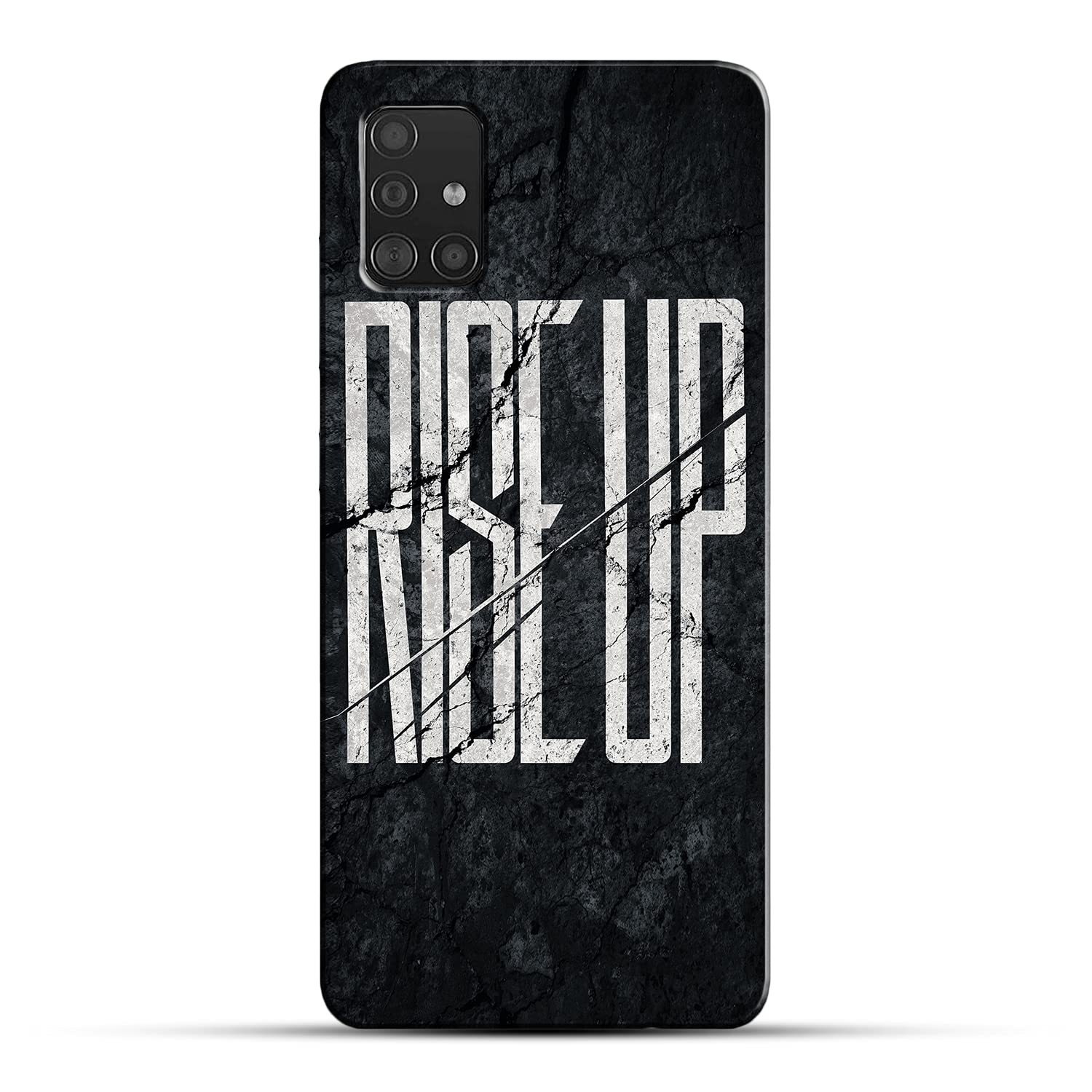 COLORflow Samsung M31S Back Cover (Quotes RISEUP) Funky Font Black