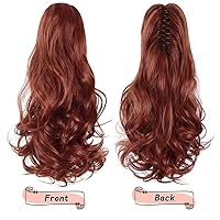 Vista 2 de Extensión de cola de caballo, extensiones de cabello largo y rizado de 16 pulgadas, extensión de cabello sintético de aspecto natural para mujer