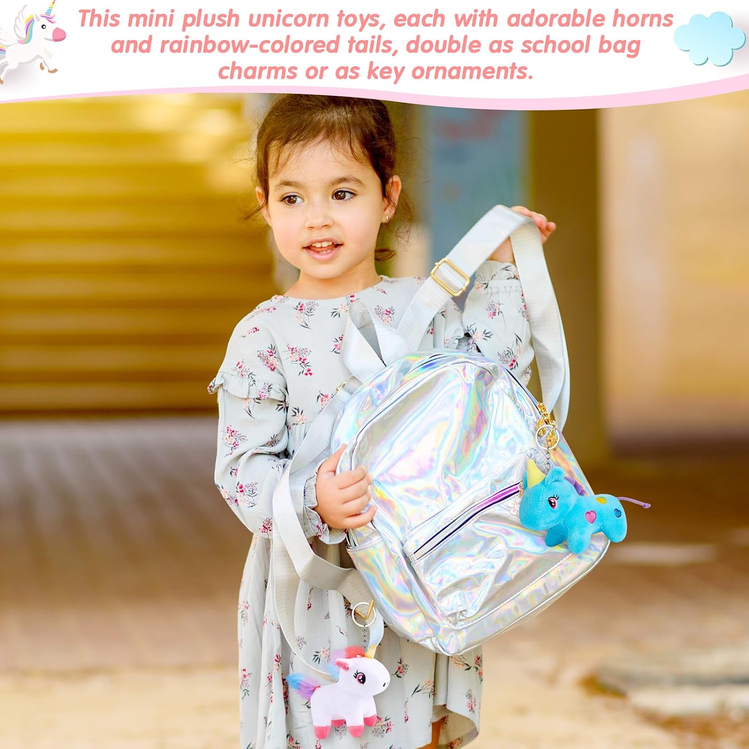 Wettarn 24 Pcs Mini Unicorn Stuffed Animals for Kids Bulk Unicorn Party Favors Unicorns Plush Stuffed Toys Adopt Party Favors for Birthday Goodie Bag Stuffers Decoration Keychains