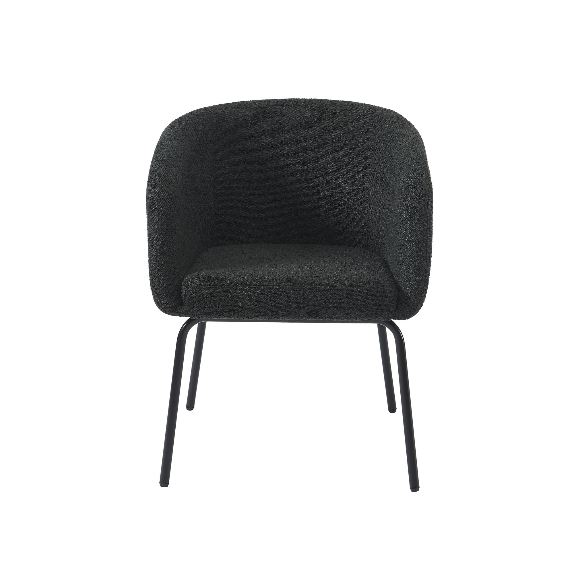 BAÏTA Fauteuil Belem en Tissu Bouclette Anthracite