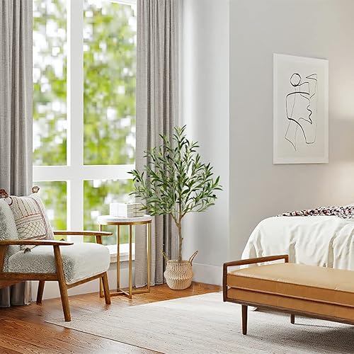 Miniatura 7 de Warmplants Árbol de Olivo Artificial, Planta de Hojas de Olivo Falsas de 4 pies de Alto con Canasta, Topiario de Olivo Falso para Interiores y