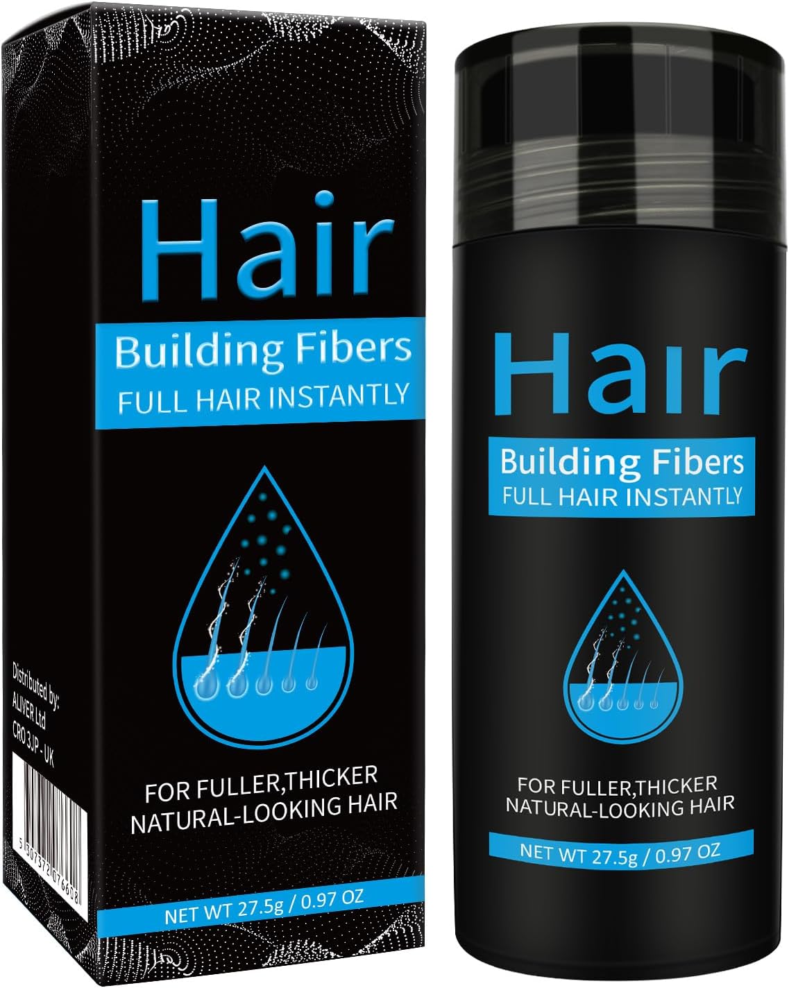 Hair Building Fibers Dark Brown, Hair Thickening Fibers for Thinning Hair & Bald Spots Thicker Fuller Hair in 15 Seconds Suitbable for Man and Woman 0.97Oz (Dark Brown)