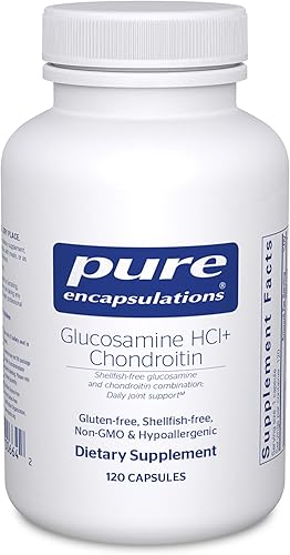 Pure Encapsulations Glucosamina HCl Condroitina Hipoalergénico Dual Apoyo de fuerza para una movilidad y función articulares saludables 120