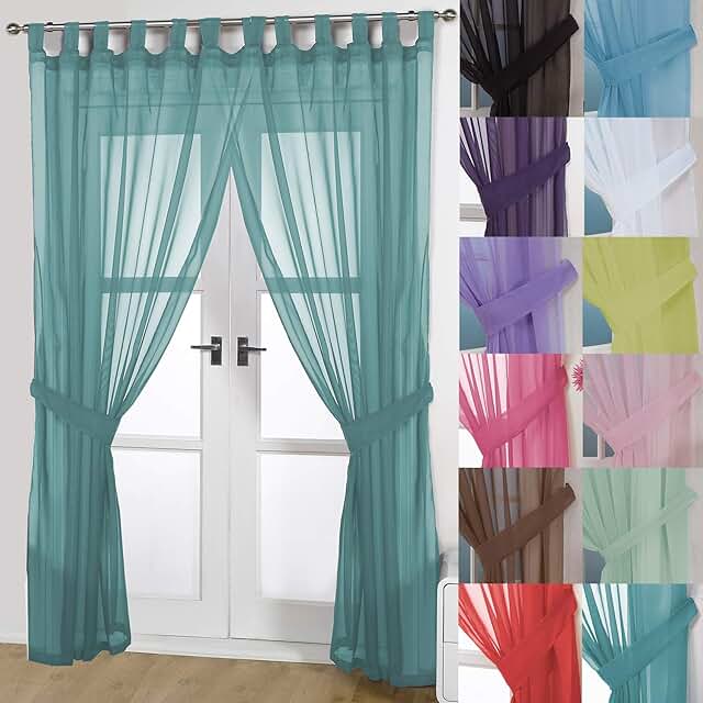 Amazon.co.uk teal voile curtains