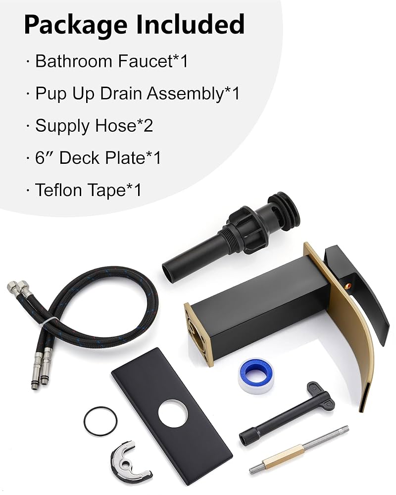 Ifunanya★ Midanya Bathroom Sink Faucet 1 Hole Single Handle Deck Mount