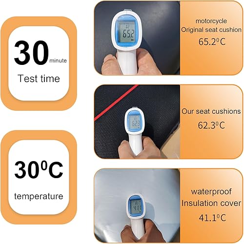 Miniatura 3 de Cojín de asiento de gel para motocicleta con almohadilla de asiento, funda de asiento grande de panal 3D, transpirable, absorción de impactos que
