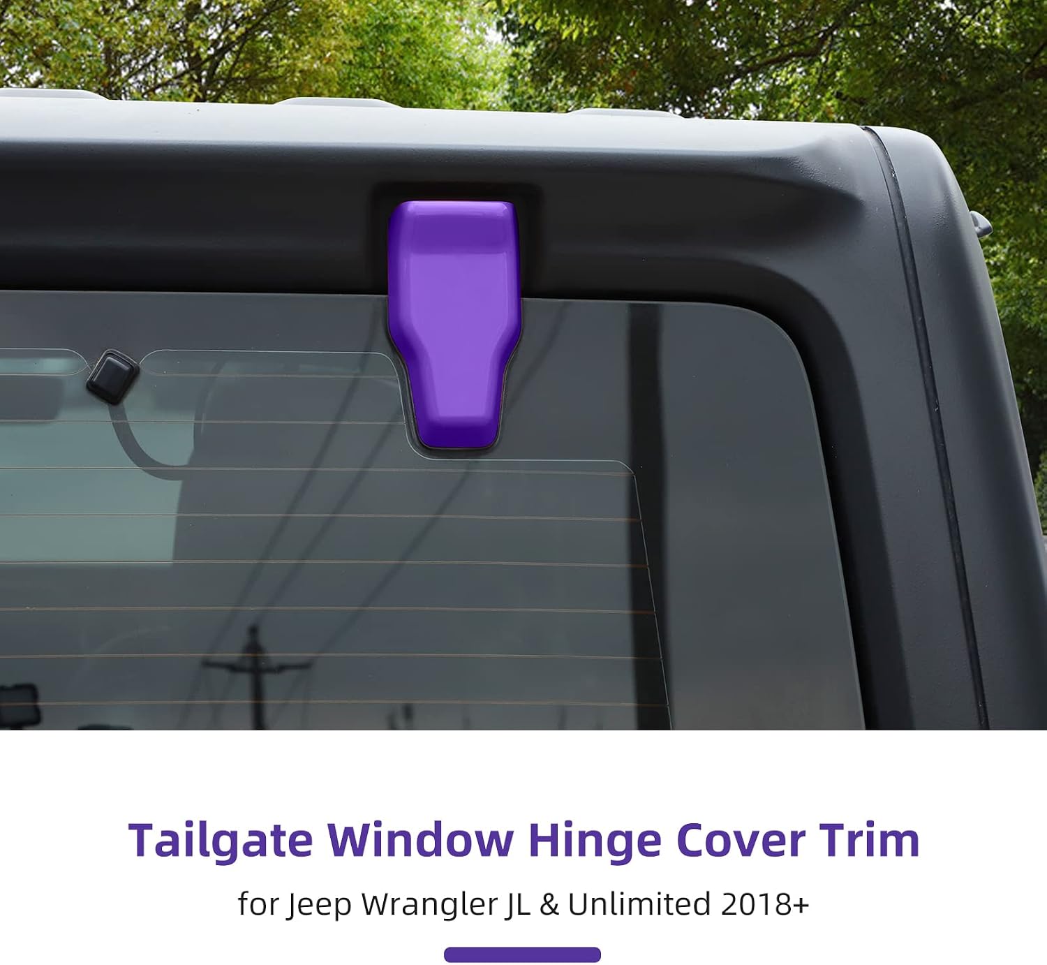 Rear Window Liftgate Glass Hinge Cover for Jeep Wrangler JL & Unlimited 2018-2024 (Purple)